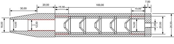 Простой чертеж звукового модератора для пневматической винтовки